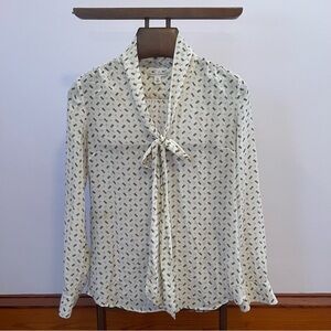 Banana Republic Chain Link PB Monogram Silk Blouse